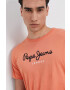 Pepe Jeans Памучна тениска Eggo в оранжево с принт - Pepit.bg