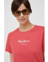 Pepe Jeans Памучна тениска Wendy В червено - Pepit.bg
