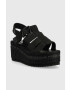 Pepe Jeans Сандали WITNEY в черно със скосена платформа PLS90577 - Pepit.bg