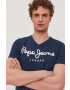 Pepe Jeans Тениска мъжка в тъмносиньо с принт - Pepit.bg