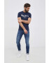 Pepe Jeans Тениска Original Stretch мъжка в тъмносиньо с принт - Pepit.bg