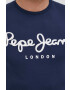 Pepe Jeans Тениска Original Stretch мъжка в тъмносиньо с принт - Pepit.bg