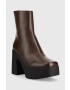 Pinko Кожени боти Coriandolo в кафяво с висок ток - Pepit.bg