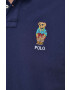 Polo Ralph Lauren Памучна тениска с яка в тъмносиньо с апликация - Pepit.bg