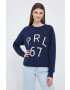 Polo Ralph Lauren Суичър в тъмносиньо с принт - Pepit.bg