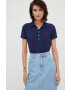 Polo Ralph Lauren Тениска с яка в тъмносиньо с яка тип peter pan - Pepit.bg