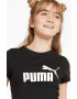 Puma Детска памучна тениска в черно с принт - Pepit.bg