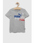 Puma Детска памучна тениска ESS+ LOGO POWER Tee B в сиво с принт - Pepit.bg
