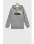 Puma Детски суичър ESS+ 2 Col Big Logo Hoodie FL B в сиво с качулка с принт - Pepit.bg