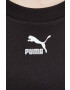 Puma Памучна рокля в черно къс модел с уголемена кройка - Pepit.bg