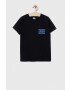 Quiksilver Детска памучна тениска в черно с десен - Pepit.bg