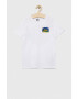 Quiksilver Детска памучна тениска в бяло с десен - Pepit.bg