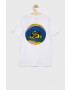 Quiksilver Детска памучна тениска в бяло с десен - Pepit.bg