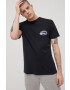 Quiksilver Памучна тениска в черно с принт - Pepit.bg