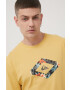 Quiksilver Памучна тениска в жълто с принт - Pepit.bg