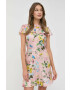 Red Valentino Копринена рокля в розово къс модел разкроен модел - Pepit.bg