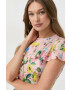 Red Valentino Копринена рокля в розово къс модел разкроен модел - Pepit.bg