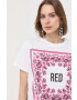Red Valentino Памучна тениска в бяло - Pepit.bg