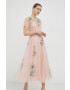 Red Valentino Рокля в розово дълъг модел разкроен модел - Pepit.bg