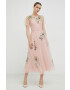 Red Valentino Рокля в розово дълъг модел разкроен модел - Pepit.bg