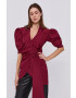 Red Valentino Рокля в бордо къс модел със стандартна кройка - Pepit.bg