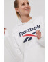 Reebok Суичър GI6700 дамски в бяло с принт - Pepit.bg