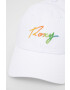 Roxy Памучна шапка в бяло с апликация - Pepit.bg