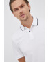 Selected Homme Тениска с яка мъжка в бяло с изчистен дизайн - Pepit.bg