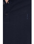 Solid Памучна тениска с яка в тъмносиньо с изчистен дизайн - Pepit.bg