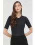 Spanx Боди Suit Yourself Ribbed Short дамско в черно - Pepit.bg