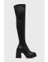 Steve Madden Ботуши Clifftop в черно с висок ток - Pepit.bg