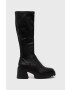 Steve Madden Ботуши Jetstream в черно с висок ток - Pepit.bg