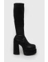 Steve Madden Ботуши Cypress в черно с висок ток - Pepit.bg
