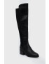 Steve Madden Ботуши Graphite в черно с висок ток - Pepit.bg