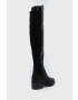 Steve Madden Ботуши Graphite в черно с висок ток - Pepit.bg