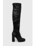 Steve Madden Ботуши Magnifico в черно с висок ток - Pepit.bg