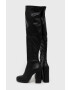 Steve Madden Ботуши Magnifico в черно с висок ток - Pepit.bg