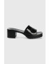 Steve Madden Чехли Halston дамски в черно с висок ток - Pepit.bg