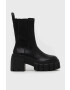 Steve Madden Кожени боти челси Ballistic в черно с висок ток - Pepit.bg