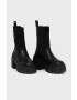 Steve Madden Кожени боти челси Ballistic в черно с висок ток - Pepit.bg
