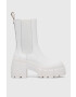 Steve Madden Кожени боти челси Ballistic в бяло с висок ток - Pepit.bg
