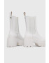 Steve Madden Кожени боти челси Ballistic в бяло с висок ток - Pepit.bg
