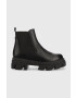 Steve Madden Кожени боти челси Mixture в черно с равна подметка - Pepit.bg