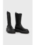Steve Madden Кожени боти челси дамски в черно с платформа - Pepit.bg
