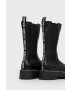 Steve Madden Кожени боти челси дамски в черно с платформа - Pepit.bg