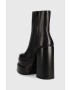 Steve Madden Кожени боти Cobra в черно с висок ток - Pepit.bg