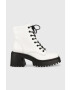 Steve Madden Кожени боти Freeport в бяло с висок ток - Pepit.bg