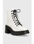 Steve Madden Кожени боти Freeport в бяло с висок ток - Pepit.bg