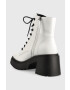 Steve Madden Кожени боти Freeport в бяло с висок ток - Pepit.bg