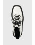 Steve Madden Кожени боти Freeport в бяло с висок ток - Pepit.bg